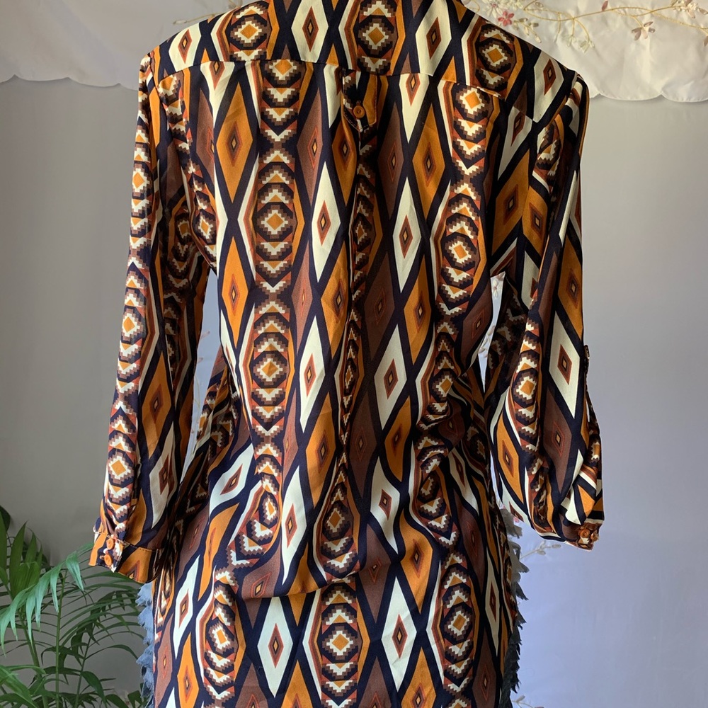 Multicolor geometric figures blouse, - Picture 3 of 7